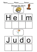 Vorschau - Mal- und Bastelvorlagen - Sport/Sportarten Wörter stempeln - DaZ/DaF, Deutsch (Grundschule) - Seite 2