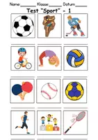 Vorschau - Arbeitsblätter - Test Sport/Sportarten - DaZ/DaF, Deutsch, Sachunterricht (Klasse 1 und 2) - Seite 1