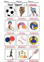 Vorschau - Arbeitsblätter - Test Sport/Sportarten - DaZ/DaF, Deutsch, Sachunterricht (Klasse 1 und 2) - Seite 2