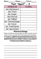 Vorschau - Arbeitsblätter - Test Sport/Sportarten - DaZ/DaF, Deutsch, Sachunterricht (Klasse 1 und 2) - Seite 3