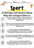 Vorschau - Arbeitsblätter - Sport/Sportarten Leseverstehen und Wortschatz - DaZ/DaF, Deutsch, Sachunterricht - Seite 3