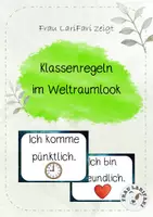 Vorschau - Bildkarten - Klassenregeln im Weltraumlook Classroom Management - Deckblatt