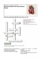 Vorschau - Arbeitsblätter - Kreuzworträtsel zum menschlichen Körper - Deckblatt