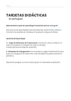 Vista previa - Tarjetas / Manipulativos - 96 cartas de verbos em português com a sua conjugação - página 1