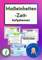 Vorschau - Aufgabenkarten - Aufgabenkarten - Maßeinheiten - Zeit - Mathe - Deckblatt