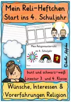Vorschau - Stundenentwürfe - Religion 4. Klasse Reli-Heftchen zum Schulstart - Deckblatt