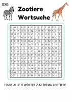 Vorschau - Arbeitsblätter - Wortsuchspiel/Wortsuche/Suchsel Zootiere (Grundschule) - 4 Varianten - Seite 3