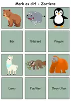 Vorschau - Arbeitsblätter - Materialpaket Spiele Zootiere - DaZ/DaF, Deutsch, Sachunterricht (Grundschule) - Seite 3