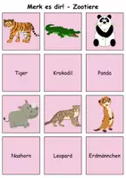 Vorschau - Arbeitsblätter - Merk es dir Zootiere (Bild-Wort) - DaZ/DaF, Deutsch (Klasse 1 bis 4) - Seite 3