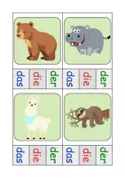 Vorschau - Arbeitsblätter - Zootiere Klammerkarten mit Lösung - DaZ/DaF, Deutsch (Klasse 1 und 2) - Seite 2