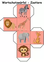 Vorschau - Arbeitsblätter - Bilderwürfel Zootiere - DaZ/DaF, Deutsch (Spiel) - Seite 1