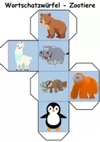 Vorschau - Arbeitsblätter - Bilderwürfel Zootiere - DaZ/DaF, Deutsch (Spiel) - Seite 2