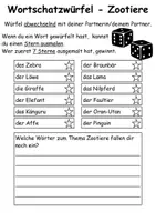 Vorschau - Arbeitsblätter - Bilderwürfel Zootiere - DaZ/DaF, Deutsch (Spiel) - Seite 3