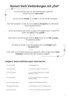 Vorschau - Arbeitsblätter - Nomen-Verb-Verbindungen mit „Ziel“ - Deckblatt