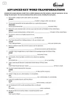 Aperçu - Feuilles d'exercices - C1 Key Word Transformations (2) – 30 Sentences - Page 1