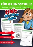 Vorschau - Arbeitsblätter - Ethik in der Grundschule: Moralische Helden - Deckblatt