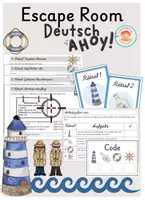 Vorschau - Arbeitsblätter - Escape Room Sommer Deutsch Hafenabenteuer Ahoi! - Deckblatt