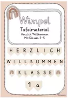 Vorschau - Poster - Boho Wimpel Herzlich Willkommen Schulanfang Erster Schultag - Deckblatt
