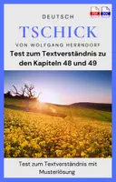 Vorschau - Arbeitsblätter - Tschick - Test zum Textverständnis zu den Kapiteln 48-49 - Deckblatt