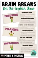 Vista previa - Presentaciones - Brain Breaks for the English class - DIGITAL AND PRINT - Portada