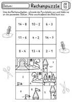 Vorschau - Arbeitsblätter - Rechenpuzzle Märchen - Zahlenraum 10 und 20 - 1. Klasse Mathe - Seite 3
