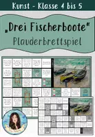 Vorschau - Spiele - "Drei Fischerboote" von Claude Monet - Plauderbrettspiel - Deckblatt