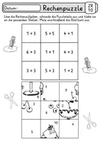 Vorschau - Arbeitsblätter - Rechenpuzzle Sommer - Zahlenraum 10 und 20 - 1. Klasse Mathe - Seite 2