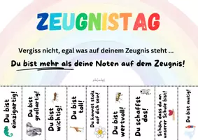 Vorschau - Anderer Materialtyp - Zeugnistag Mutmacher zum Abreißen - Deckblatt