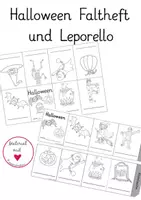 Vorschau - Stationenlernen - Halloween Faltheft + Leporello für Englisch -2 Versionen- - Deckblatt