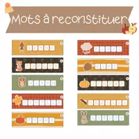 Aperçu - Apprentissages en autonomie - 🍁10 Cartes Mots à Reconstituer - Thème Automne 🍂 - Page de couverture