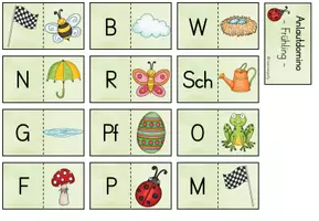 Vorschau - Spiele - Anlautdomino "Frühling" - Deckblatt