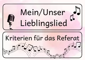 Vorschau - Merkblätter - Kriterien Musikreferat: Mein/unser Lieblingslied (1) - Deckblatt