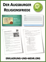 Vorschau - Arbeitsblätter - Der Augsburger Religionsfriede - Lückentext und Übungen - Deckblatt