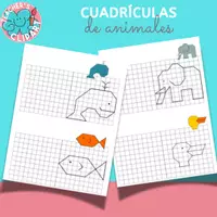 Vista previa - Hojas de trabajo - Dibujar con Cuadrícula Pack Animales Coordenadas Atención - Portada
