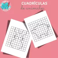 Vista previa - Hojas de trabajo - Dibujar con Cuadrícula Pack Animales Coordenadas Atención - página 2