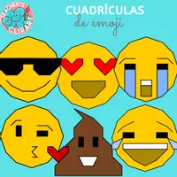 Vista previa - Manualidades / Dibujos para colorear - Dibuja con cuadrícula - Emojis emoticonos - página 1