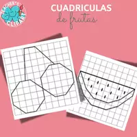 Vista previa - Hojas de trabajo - Dibujo en Cuadrícula: Frutas Atención Simetría Coordenadas - página 3