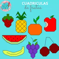 Vista previa - Hojas de trabajo - Dibujo en Cuadrícula: Frutas Atención Simetría Coordenadas - página 2