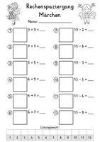 Vorschau - Arbeitsblätter - Rechenspaziergang Klasse 1 ZR 20 - Märchen - Seite 1