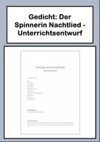 Vorschau - Stundenentwürfe - Der Spinnerin Nachtlied (Gedicht) - Unterrichtsentwurf - Deckblatt