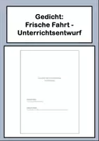 Vorschau - Stundenentwürfe - Gedicht Frische Fahrt (Eichendorff) - Stundenentwurf - Deckblatt