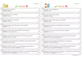 Vorschau - Arbeitsblätter - Quiz Würfel, Quader, Prisma, Zylinder - kostenlos! - Seite 1