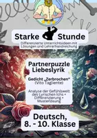 Vorschau - Stundenentwürfe - Liebeslyrik: Gedichtsanalyse | Zerbrochen - Deckblatt