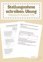 Vorschau - Arbeitsblätter - Materialpaket Stellungnahme schreiben Klasse 7/8 - Seite 1
