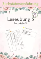 Vorschau - Arbeitsblätter - Leseübung 5 für die 1. Klasse zum Buchstaben Tt - Deckblatt