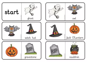 Vorschau - Stationenlernen - Halloween Domino für Englisch -3fach differenziert- - Seite 1