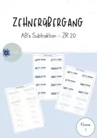 Vorschau - Arbeitsblätter - Arbeitsblätter Zehnerübergang Subtraktion - Deckblatt