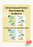 Vorschau - Bildkarten - Sommerferien, Sommergrüße, Grußkarte, Abschiedsgruß, Feriengrüße - Deckblatt