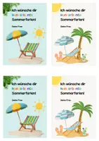 Vorschau - Bildkarten - Sommerferien, Sommergrüße, Grußkarte, Abschiedsgruß, Feriengrüße - Seite 1