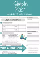Vorschau - Arbeitsblätter - Simple Past Übungen Englisch Klasse 5 & Klasse 6 Englisch (Exercises) - Deckblatt